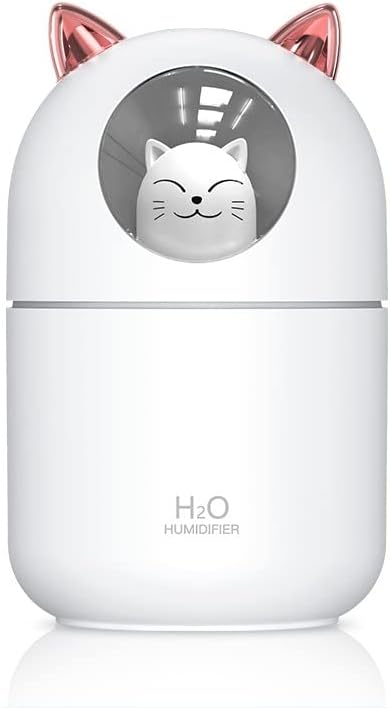 Aranyos macska párásító, hidratáló spray levegő párásító, USB kis asztal hálószoba csendes párásító (Fehér)
