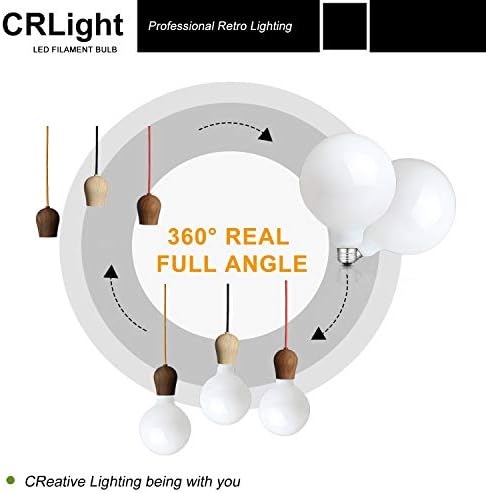 CRLight 12W Szabályozható LED Nagy Gömb Izzó 80W Egyenértékű 800LM, 2700K Meleg Fehér E26 Bázis, Vintage Edison G125 Nagy