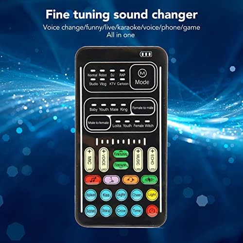Hordozható Voice Changer, 450mah 5V Kézi i9 Élő hangkártya, Multifunkcionális Hang Váltó Mini hangátalakító LED-es Mobil