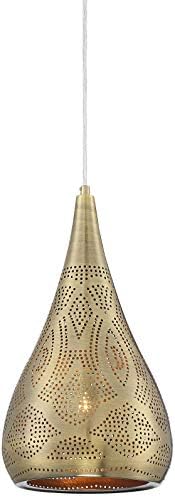 Possini Euro Design Safi Antik Réz Arany Mini Medál Fény 9 Széles Század Közepén Modern Marokkói Stílus Lámpatest Étkező