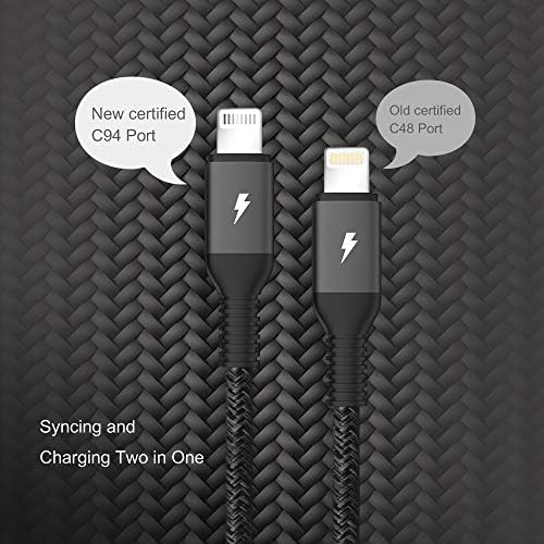 MOMAX USB-C-Lightning Kábel Fonott Nylon MPI Hitelesített 1ft Rövid Töltés Szinkronizálás Kábel Kompatibilis az iPhone 14/14