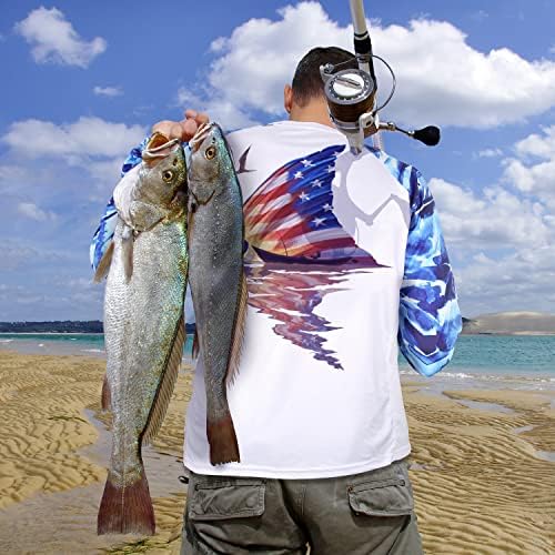 Palmyth Halászati Póló Férfi Hosszú Ujjú Nap elleni Védelem UV UPF 50+ T-shirt Zseb