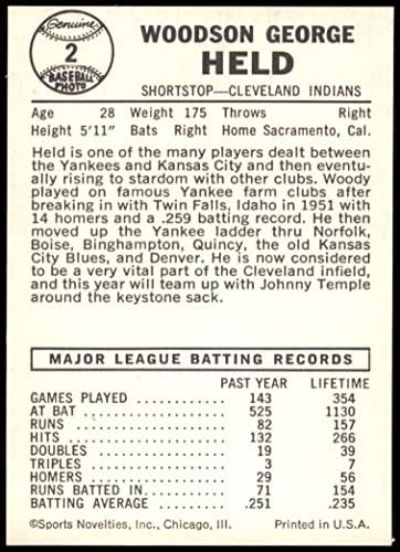 1960 Levél 2 Woodie Tartott Cleveland indians (Baseball Kártya) EX/MT Indiánok