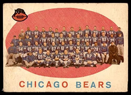 1959 Topps 104 Medvék Csapat Lista Chicago Bears (Foci Kártya) SZEGÉNY Medvék