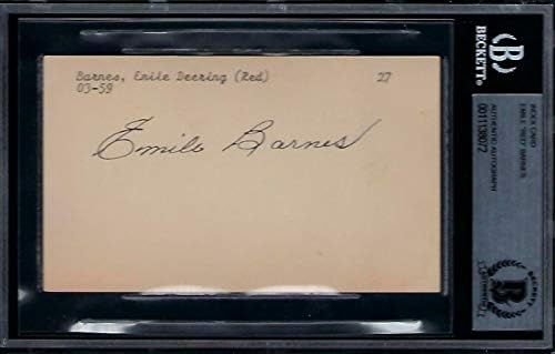 Vörös Barnes (d.1959) Aláírt Index Kártya Dedikált BAS 1927 Szenátorok Rose Bowl - MLB Vágott Aláírás