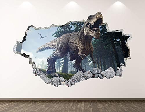 Nyugat-Hegy Dinoszaurusz Fali Matrica Art Dekoráció 3D-s Összetört Vad T-Rex Matrica Poszter, Gyerek Szoba Falfestmény, Egyedi