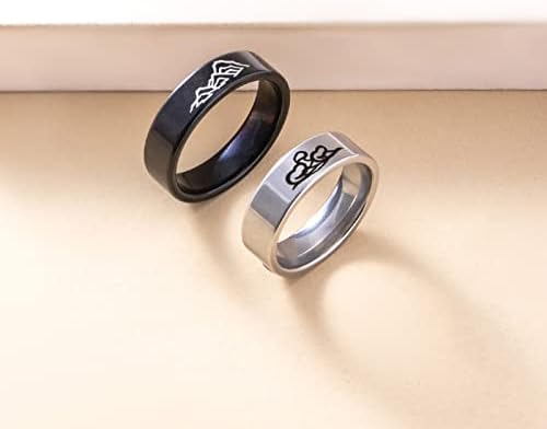 Nyugat-Gyűrűk Nők 2DB Sima Zenekar Gyűrűk Pár jegygyűrűt Király Gyűrűk Fekete Rozsdamentes Acél Gyűrű Készlet