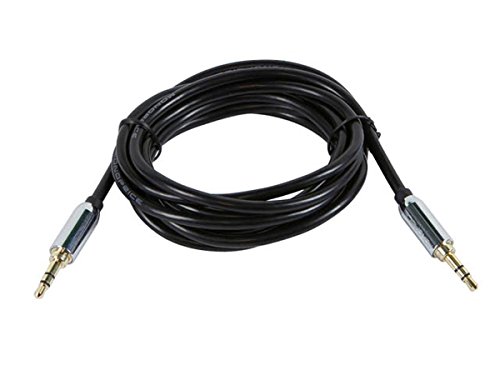 Monoprice Audio Kábel 3 Méter - Fekete | 3.5 mm-es Sztereó Férfi-3,5 mm-es Sztereó Férfi Aranyozott Kábel Mobil