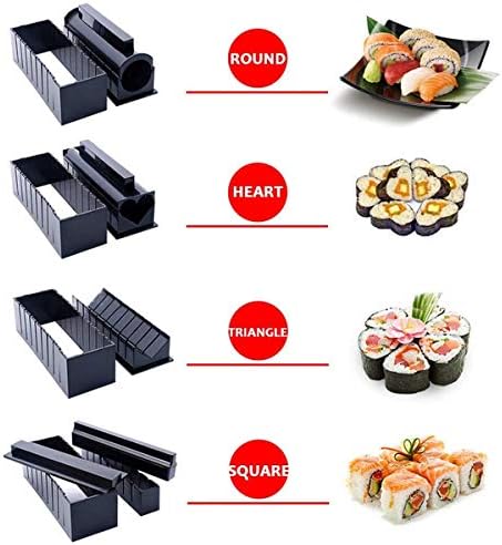 Dceyaor Sushi Szett，Sushi Roller 11 Db Diy Sushi Szett Roll Sushi Készítő Rizs Roll Penész Konyha Sushi Eszközök Sushi-Főzés