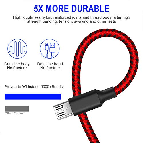 6FT Micro USB Kábel Android töltőkábel Gyors Telefon Töltő Kábel Kompatibilis a Kindle Fire 7/8 Tablet/Tűz Botot,Samsung