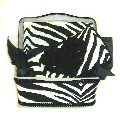 Fekete, fehér, zebra, fekete chiffon szív 3 darabos készlet babybasket