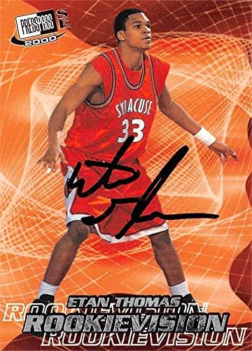 Etan Thomas dedikált Kosárlabda Kártya (Syracuse Társaihoz) 2000 Nyomja meg Át SE Újonc Látás 41 - Főiskolai Vágott Aláírás