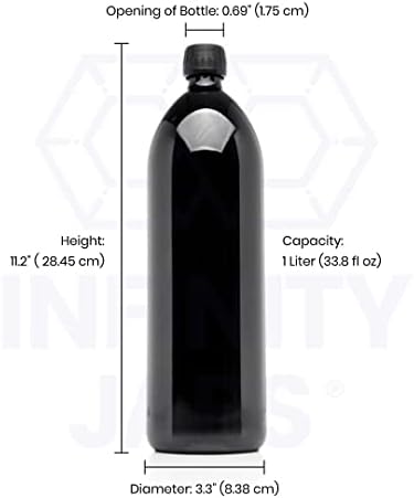 Infinity Üvegek 1 Liter (34 fl oz) Kerek Ultraibolya Nagy Pohár Víz Üveg