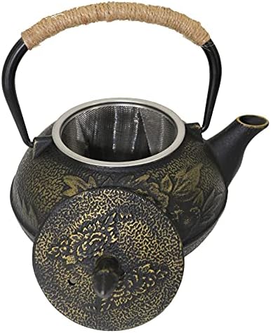 Öntöttvas Teáskanna - Tea Kanna Infúzióval a Laza Tea Tűzhely Biztonságos - NDB Munkára - Bazsarózsa (27oz,800ml)