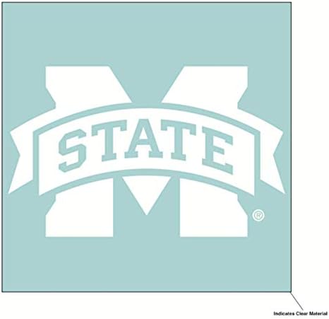WinCraft NCAA Mississippi Állami Egyetem Bulldogs 6 x 6 hüvelyk Fehér Matrica