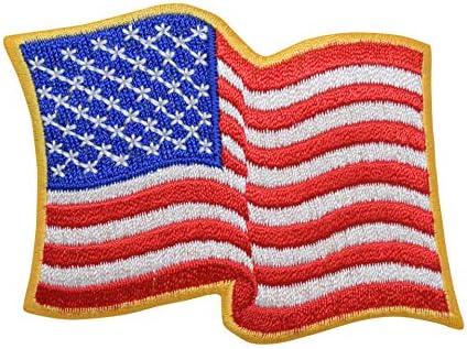 Integetett Amerikai Zászló, Sárga Határ - Hímzett Vasalót Javítás