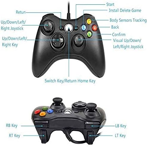 PANQQ Gamepad Xbox 360 Vezetékes Vezérlő Xbox 360 Controle Vezetékes Joystick XBOX360 Játék Vezérlő Gamepad Joypad Felnőtt