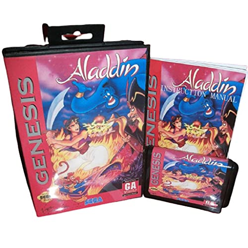 Aditi Aladdin MINKET Fedél Mezőbe, majd Kézikönyv Sega Megadrive Genesis videojáték-Konzol 16 bit MD Kártya (USA EU Esetében)