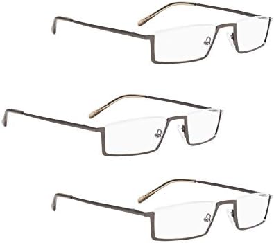 Földhasználati jogok 3 darab Fél-Fém felni Olvasó Szemüveg + 3 darab Semi-keret nélküli Szemüvege(Összesen 7 Pár Olvasók