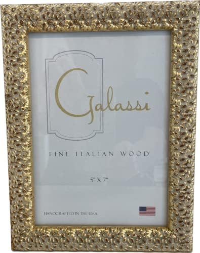 F. G. Galassi Kézműves Remek olasz Fa Fotó, Kép Keret, Arany Virág - 5 x 7 - 44757