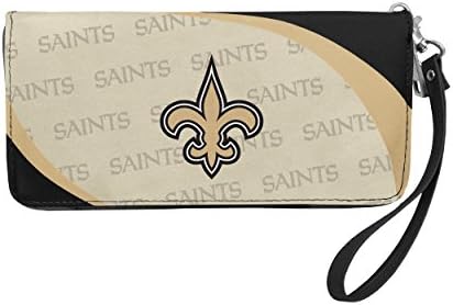 Littlearth női NFL New Orleans Saints Görbe Zip Szervező Pénztárca, Csapat Színű, 8 x 4 x 1