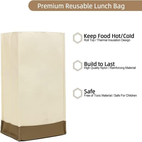 Bejetca Lnsulated Ebéd Bag Roll Top Ebédet Újrafelhasználható Ebédet Hűtőtáska, a Munka Irodai Iskolai Piknik Strand Horgászat,