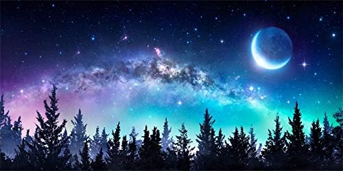 AOFOTO 6x3ft Csillagos Éjszaka Erdő Háttérben a Gyönyörű Univerzum Galaxy Csillagok, s a Hold a Természet Nyári Ég, Köd éj-tájképet