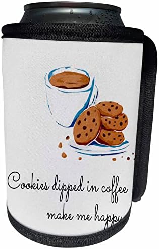 3dRose Kép, idézet a cookie-k mártott kávé boldoggá - Lehet Hűvösebb Üveg Wrap (cc-364457-1)
