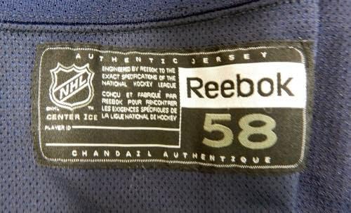 A New York Rangers Játék Használt Haditengerészeti Gyakorlat Jersey Reebok NHL 58 DP29886 - Játék Használt NHL-Mezek