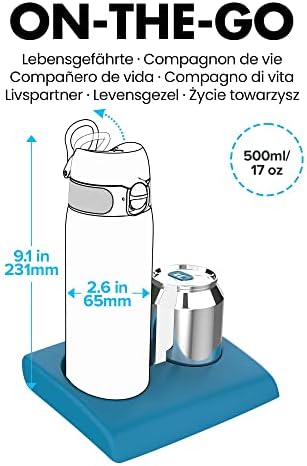 Ion8 Vákuum Szigetelt Rozsdamentes Acél Üveg Víz -, szivárgásmentes Üveg - Illik pohártartó, 17 oz / 500 ml (Csomag 1) -