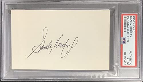Sandy Koufax Aláírt Index Kártya Dodgers Baseball Autogramot HOF CY WSC PSA/DNS-2 - MLB Vágott Aláírás
