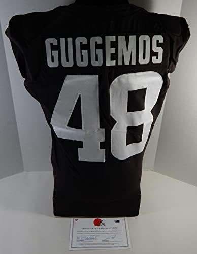 2020 Cleveland Browns Nick Guggemos 48 Játékban Használt Barna Gyakorlat Jersey 42 442 - Aláíratlan NFL Játék Használt Mezek