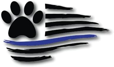Kék Vonal Amerikai Zászlót a Paw Print|Rendőrség K9|Remek Ajándék Ötlet|Matrica|2 Csomag|5 Hüvelykes Matricák|S10157