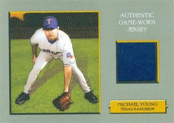 Michael Fiatal játékos kopott jersey-i javítás baseball kártya (Texas Rangers) 2006 Topps Törökország Piros TRR-A - MLB