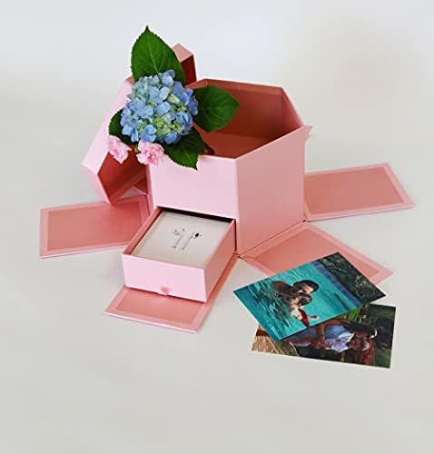 USA-ÉRTÉKESÍTÉSI UNIKPACKAGING Prémium Minőségű Hatszög Alakú Virág, Ajándék Doboz, beleértve a Fiókban, Méret 9.5 x 8.3