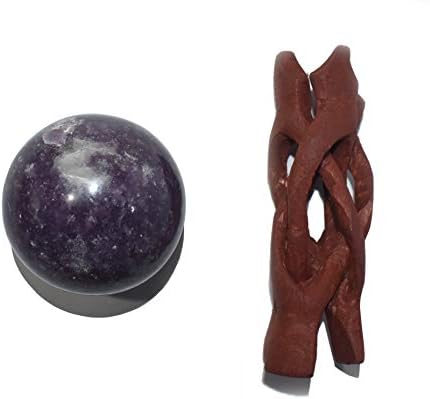 Healings4u Gömb Lepidolite Mérete 1.5-2 Hüvelyk & az Egyik Fa Labdát állj Természetes Crystal Ball Gömb Vastu Reiki Csakra