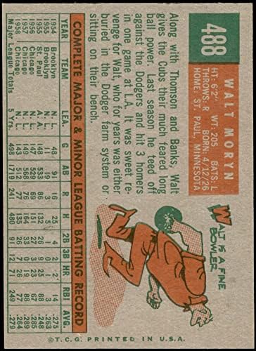 1959 Topps 488 Walt Moryn Chicago Cubs (Baseball Kártya) NM/MT Cubs