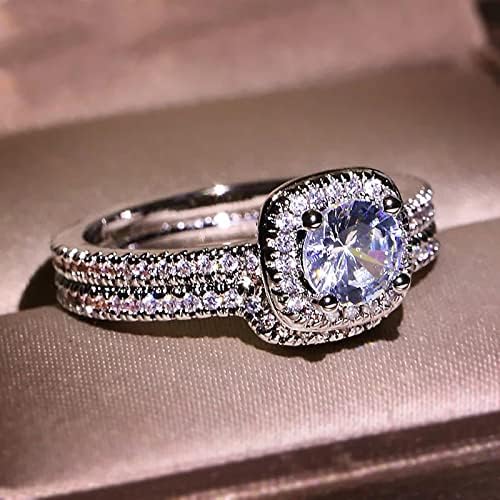 Sok Gyűrű Divat Luxus Cirkon Strasszos Gyűrű Hölgy Elegáns Esküvői Ékszerek, Gyűrű, Ékszerek, Ajándék (Ezüst, 5)
