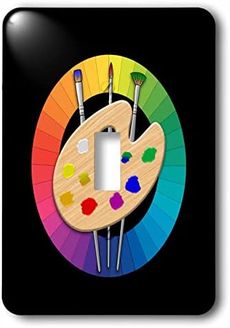 3dRose művész festék paletta, a kefék egy színkör. - Villanykapcsoló Kiterjed (lsp_352664_1)