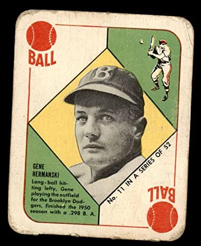 1951 Topps 11 Gén Hermanski Brooklyn Dodgers (Baseball Kártya) FAIR Dodgers