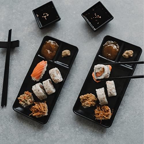 Goliber 8 Darab Japán Stílusú Sushi Tányér, Étkészlet Set - magában Foglalja a 2 Szusi Lap, 2 Szósz Ételek, 2 Pár Evőpálcika,