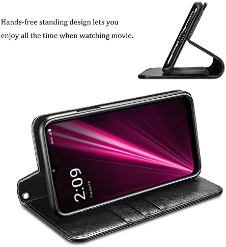 YJROP a T-Mobile Revvl 6/Boost Celero 5G 6.5 (2023) Esetében, képernyővédő fólia,PU Bőr csuklópánt Kártya Slot Ütésálló Védő