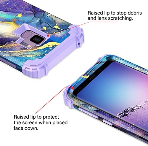 Rancase Galaxy S9 Esetben Három Réteg, nagy teherbírású Ütésálló Védelem Kemény Műanyag Lökhárító +Lágy Szilikon Gumi védőtok