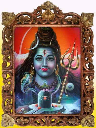 Shiva & Shivling a Himlaya Posztert, Festményt, a Fa Kézműves Keret, Kézműves, Művészeti