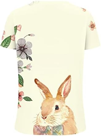 Húsvéti Pólók Női Nyuszi Ing Aranyos Rabbit Graphic Tee Nyári Alkalmi V Nyakú Rövid Ujjú Ing