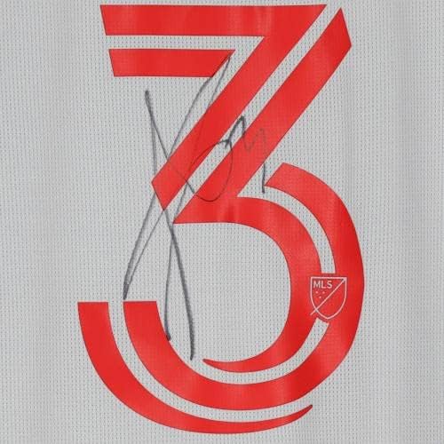 Amro Tarek New York Red Bulls Dedikált Match-Használt 3 Szürke Jersey a 2020-as MLS-Szezon - Dedikált Foci Mezek