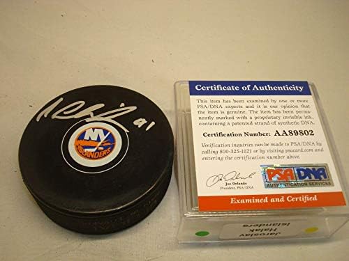 Jaroslav Halak Aláírt New York Islanders Jégkorong Dedikált PSA/DNS-COA-1A - Dedikált NHL Korong