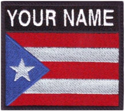 Puerto Rico Jelvény, Egyedi Címer, Zászló Neve Hímzett Varrni Javítás