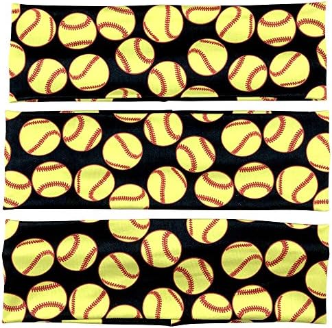 Softball Szakaszon Fejpánt - (3 Csomag) a Nők, Fiatalok, Gyerekek - 2.25 Széles, Spandex, Selymes Sweatbands a Softball -