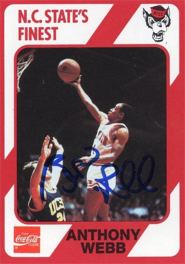 Spud Webb dedikált kosárlabda kártya (NC Állami Falka) 1989 Egyetemi Gyűjtemény 133 - Aláíratlan Kosárlabda Kártyák